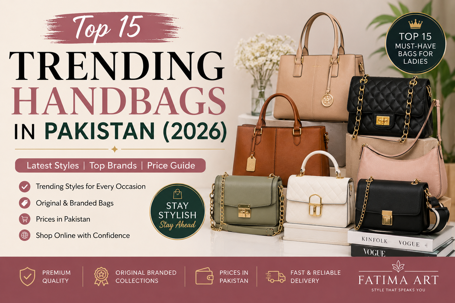 Top 15 Trending Handbags in Pakistan (2026) - Latest Styles With Prices