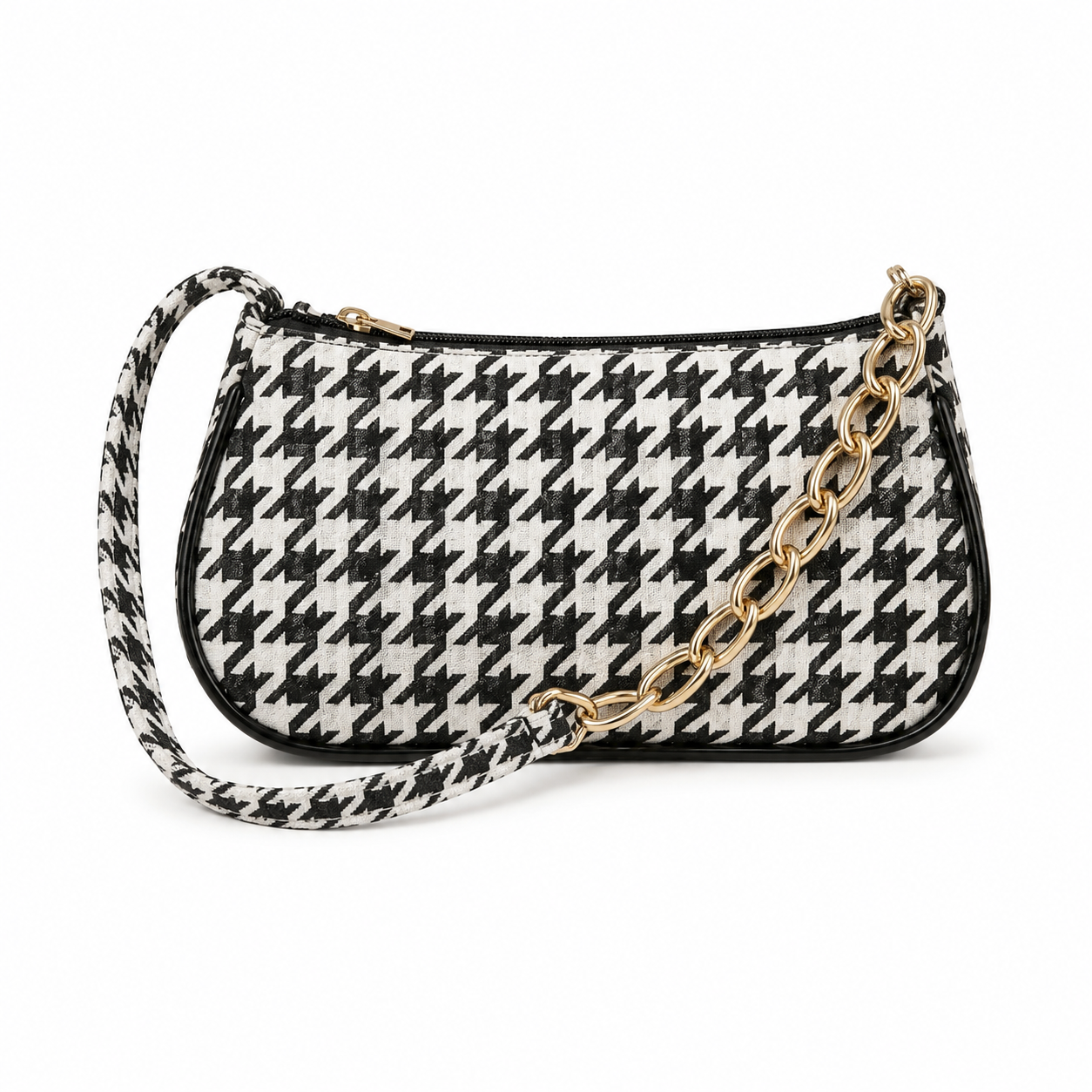 Chic Bold Elegance Houndstooth Shoulder Bag