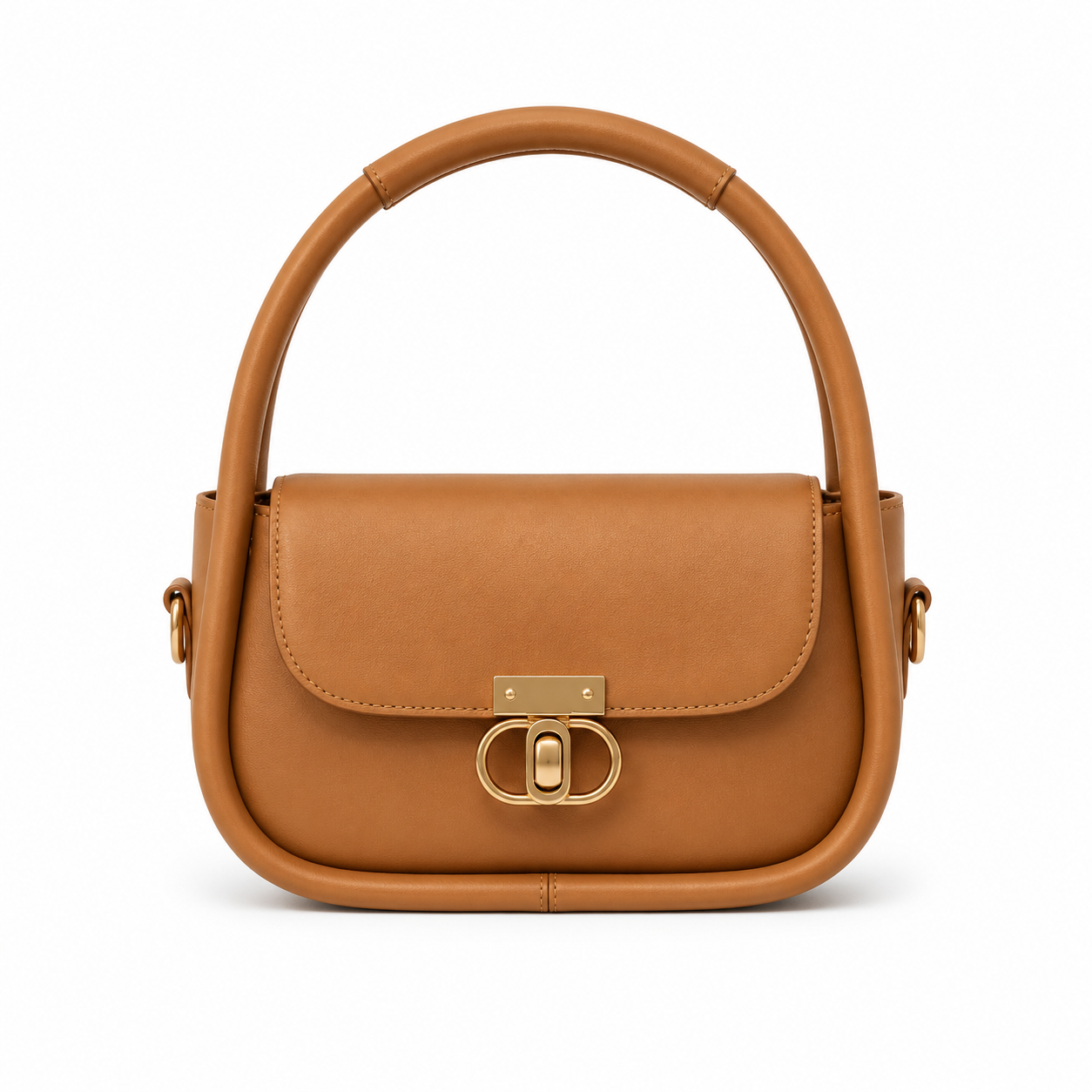 Elegant Flap Shoulder Bag Camel