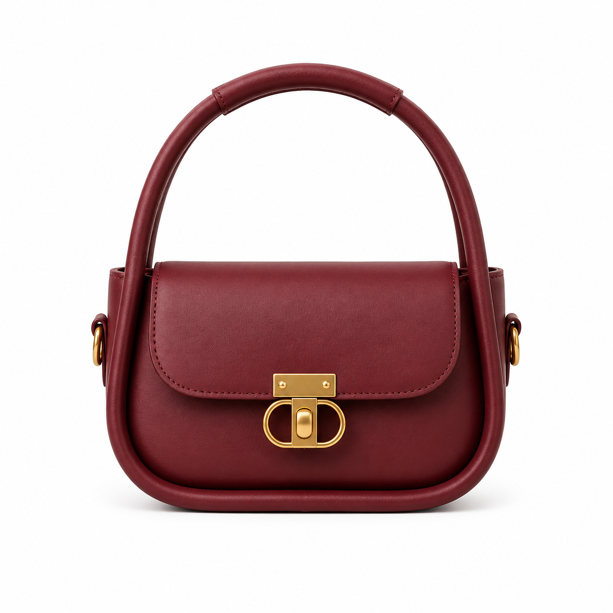 Elegant Flap Shoulder Bag Maroon