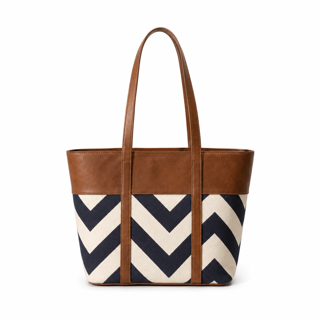 Chevron Tote Bag Brown