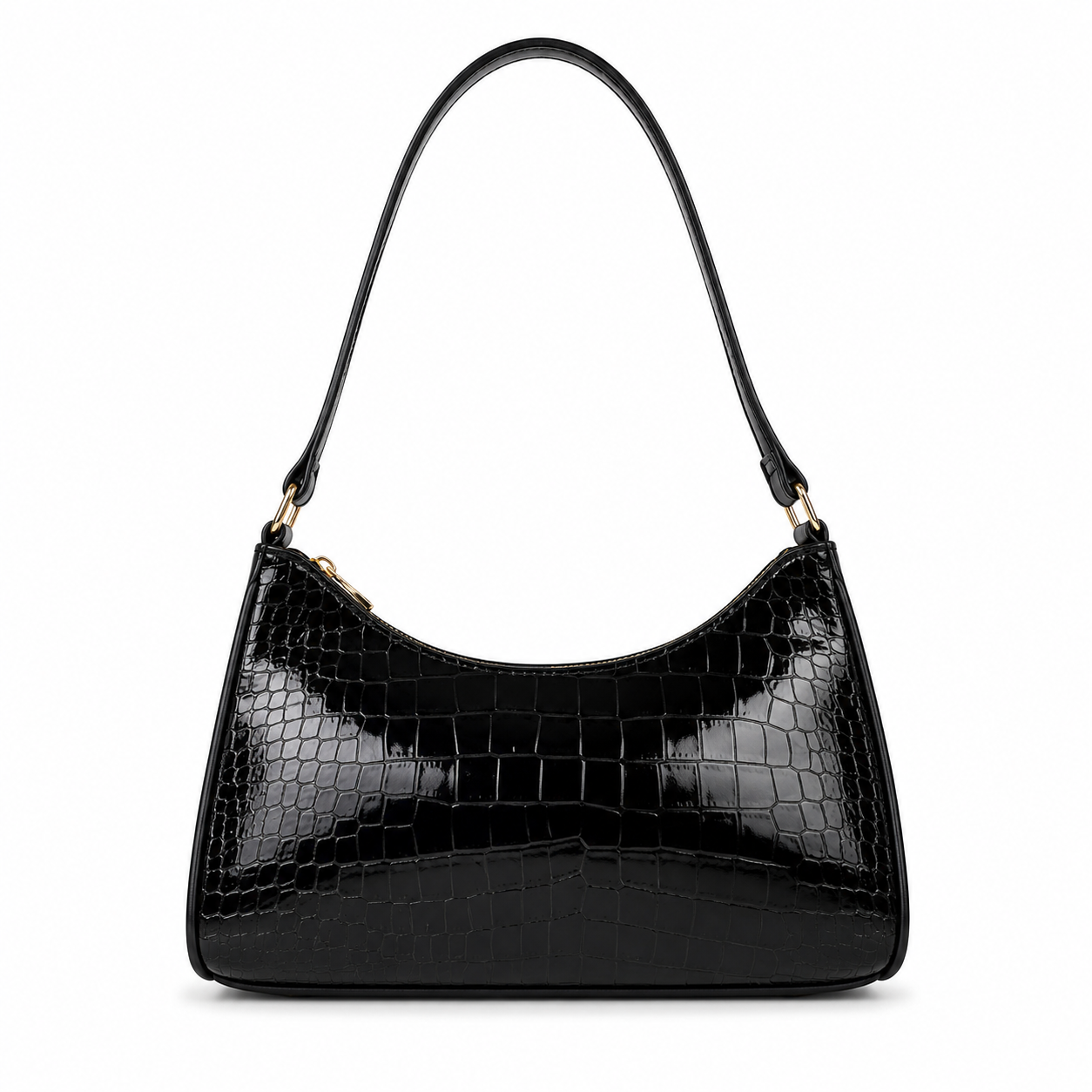 CROCODILE LEATHER BAG BLACK