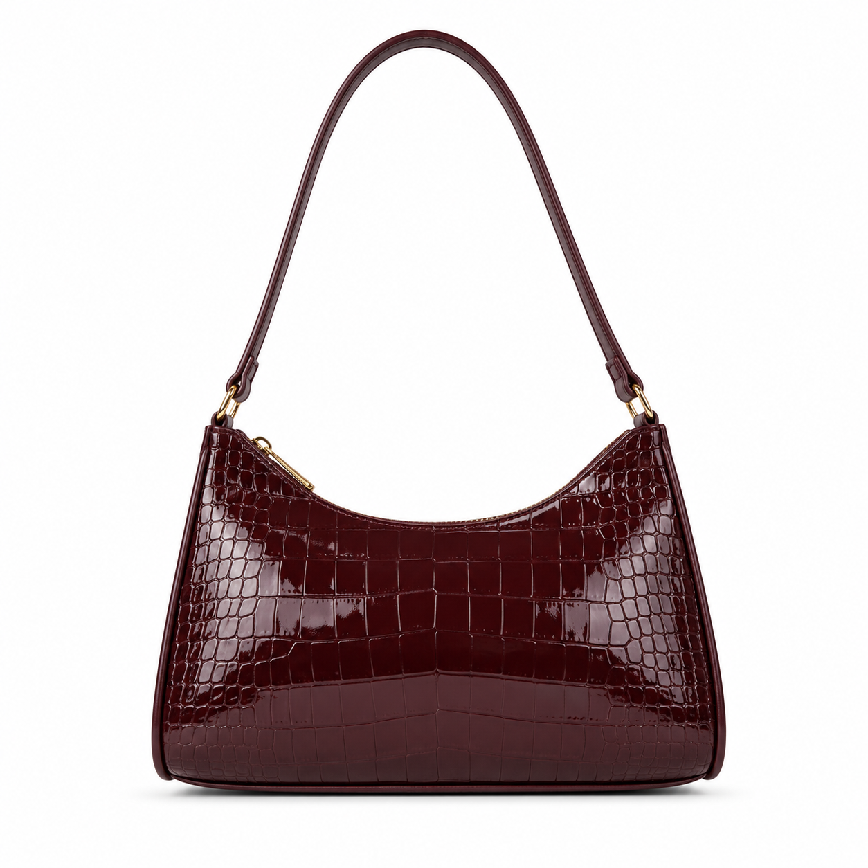 CROCODILE LEATHER BAG MAROON