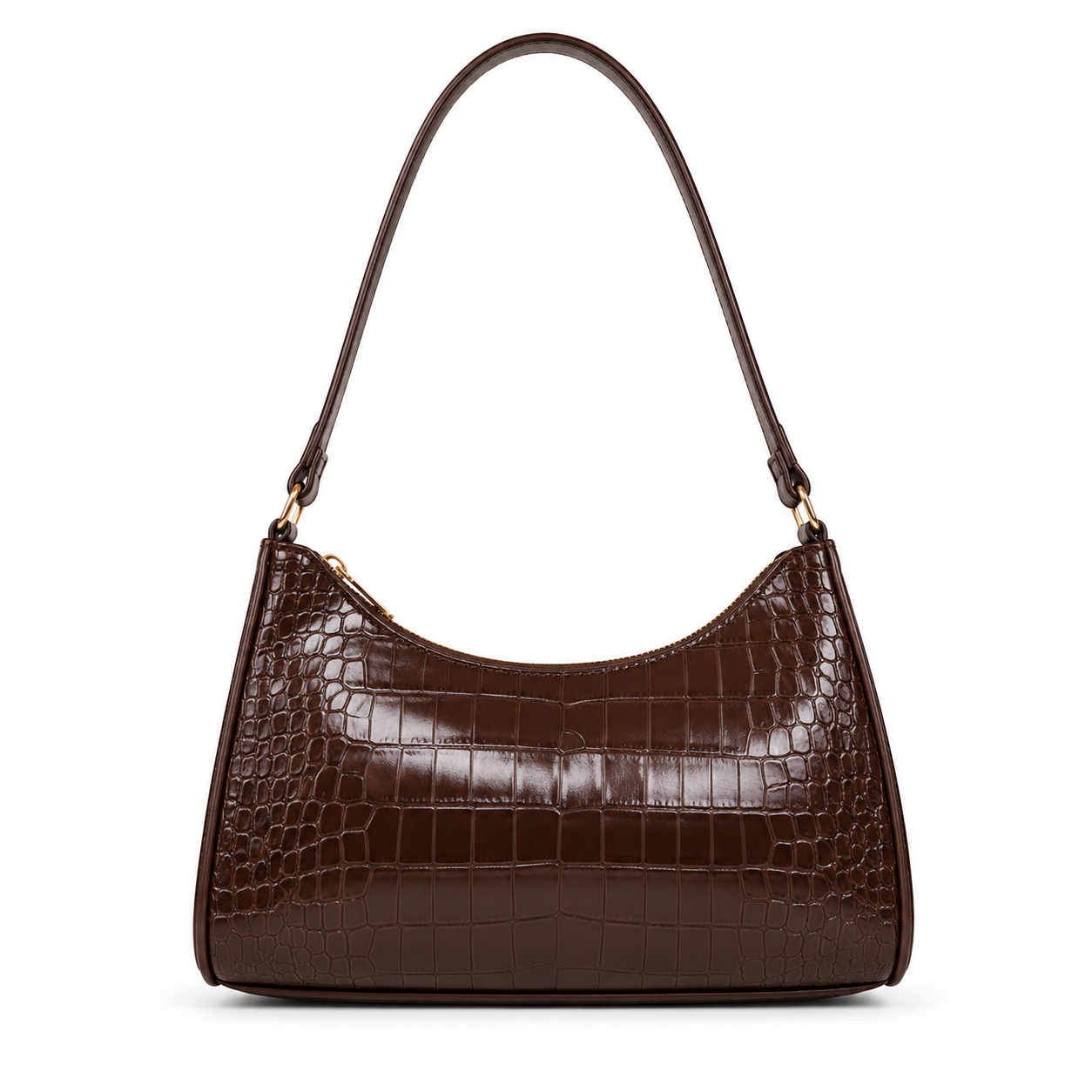 CROCODILE LEATHER BAG BROWN