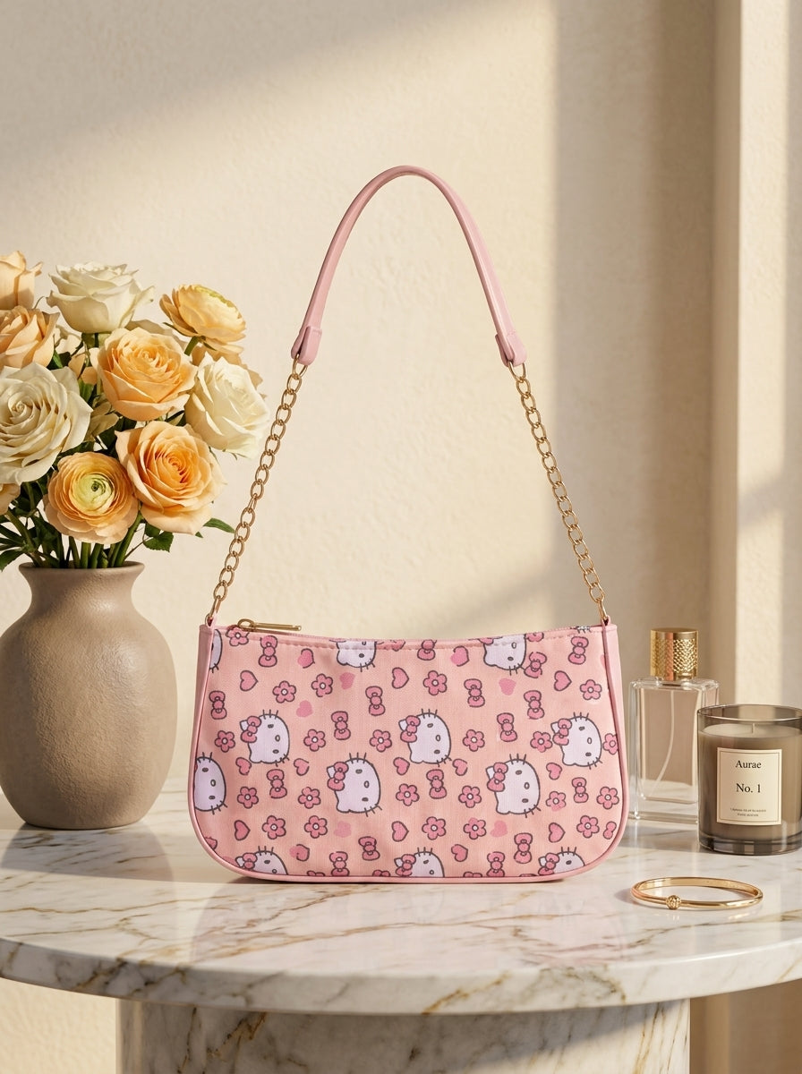 Hello Kitty Gold Chain Shoulder Bag