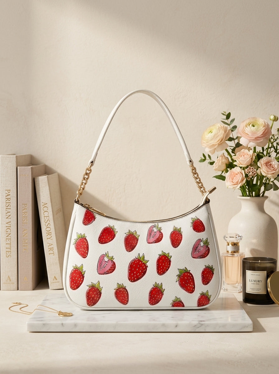 Berry Gold Chain Shoulder Bag