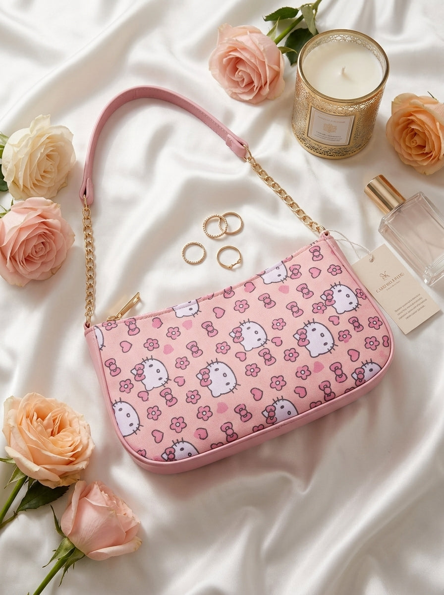 Hello Kitty Gold Chain Shoulder Bag