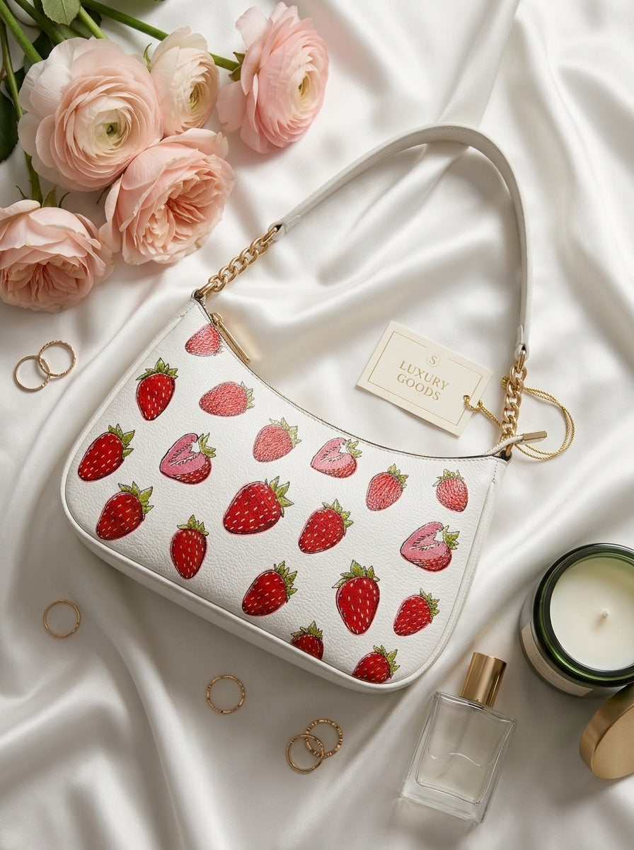 Berry Gold Chain Shoulder Bag