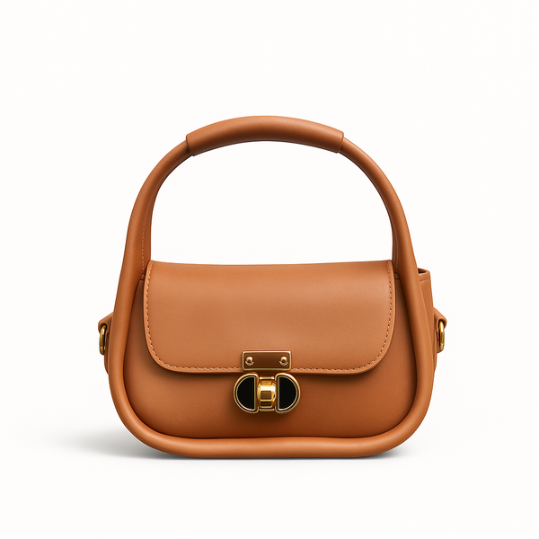 Elegant Flap Crossbody Bag Brown