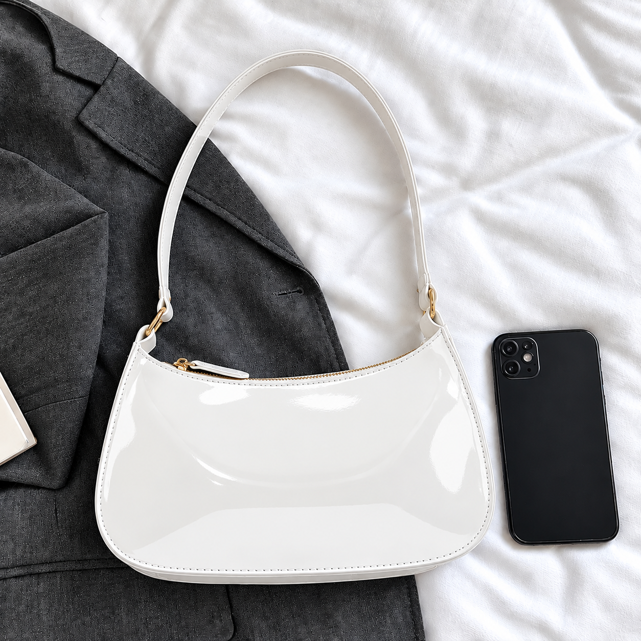Veloura Shoulder Bag White