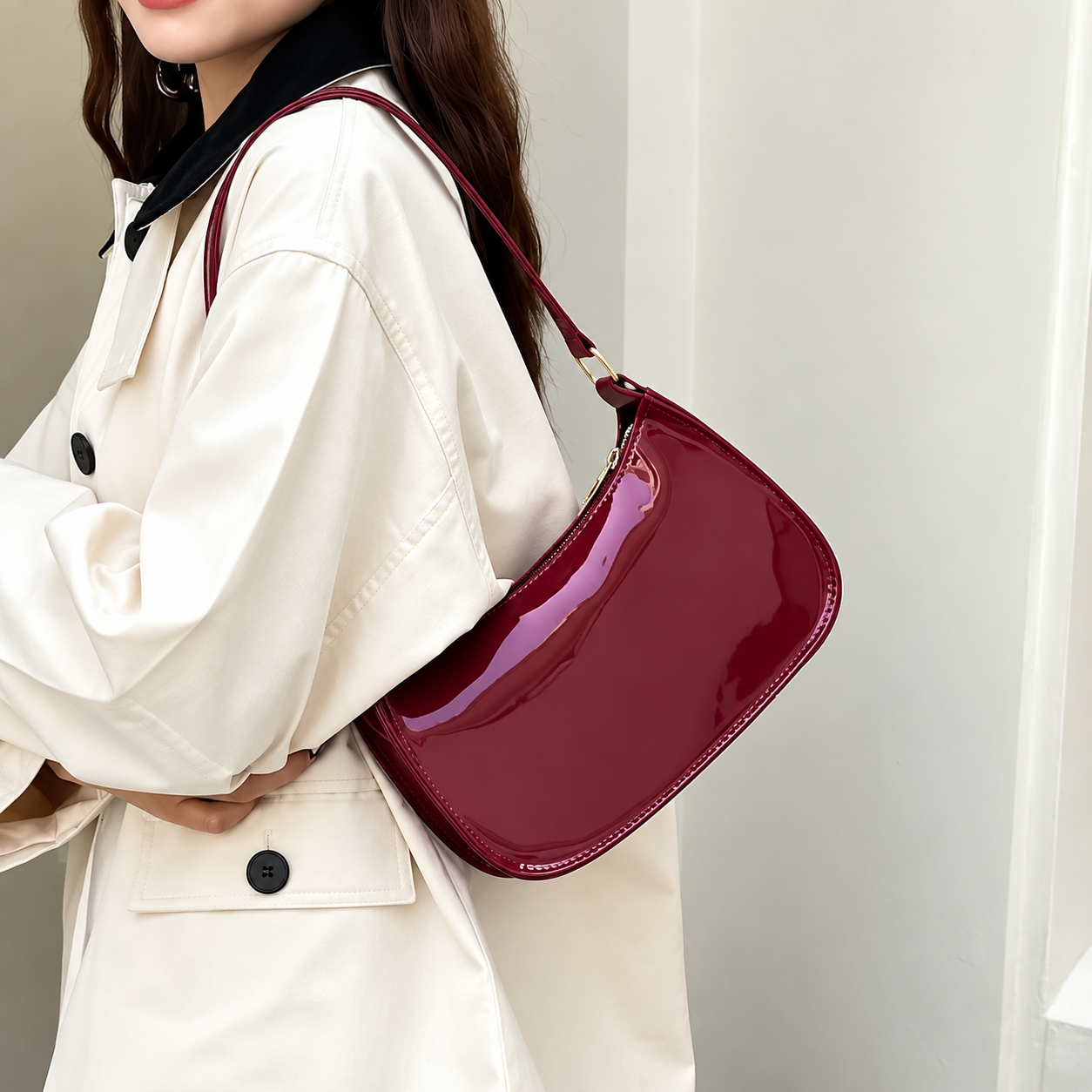 Veloura Shoulder Bag Maroon