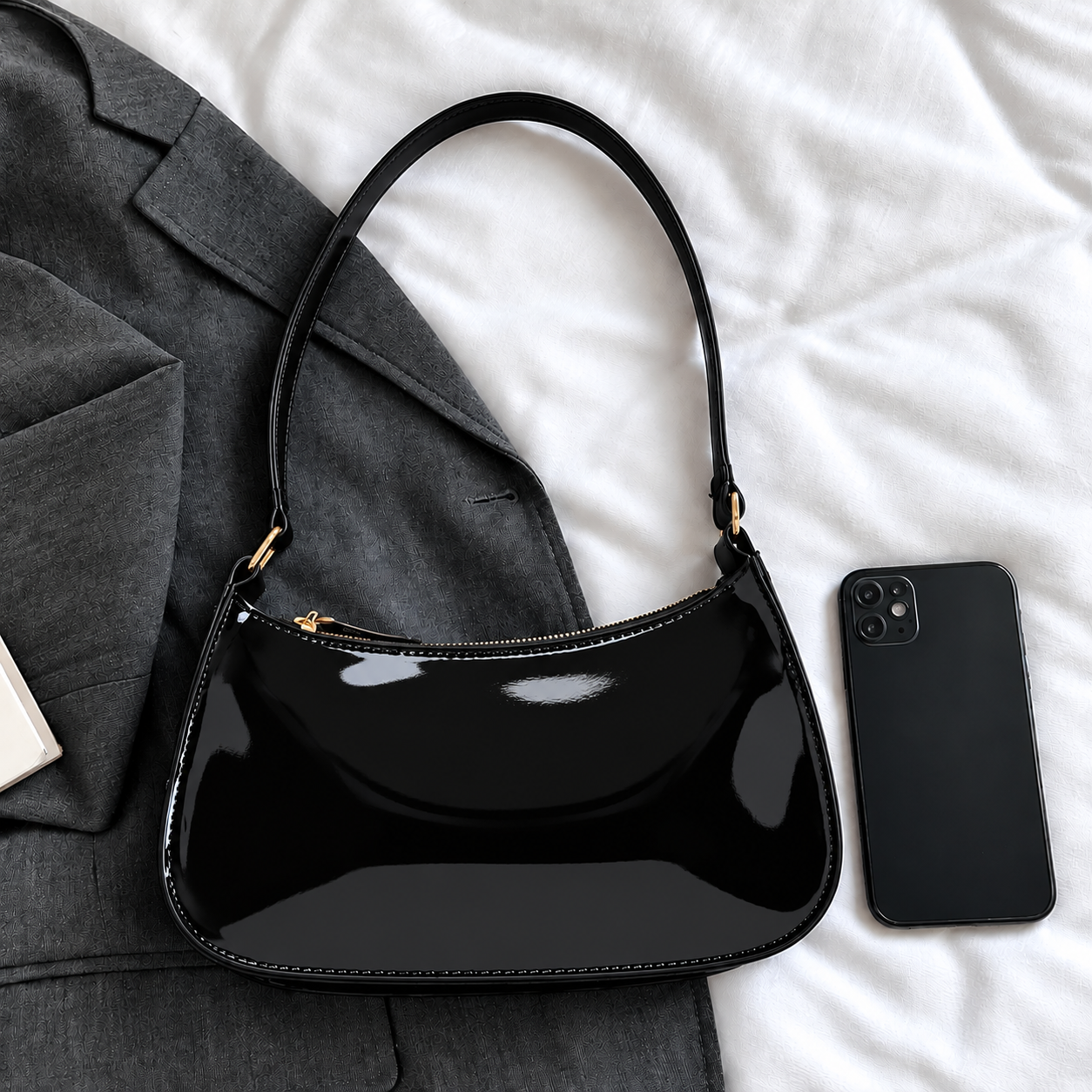Veloura Shoulder Bag Black