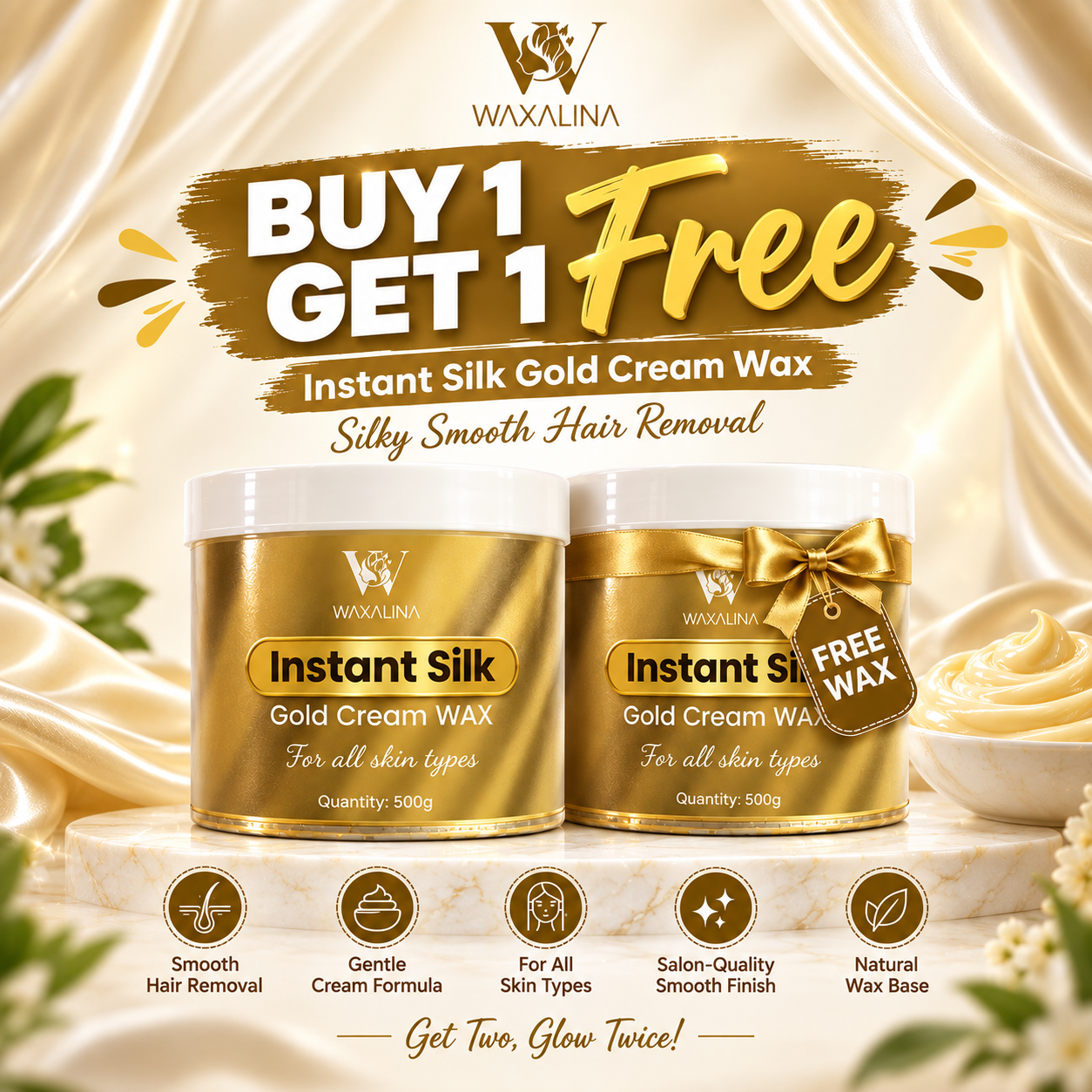 Gold Cream Wax Buy 1 Get 1 Free