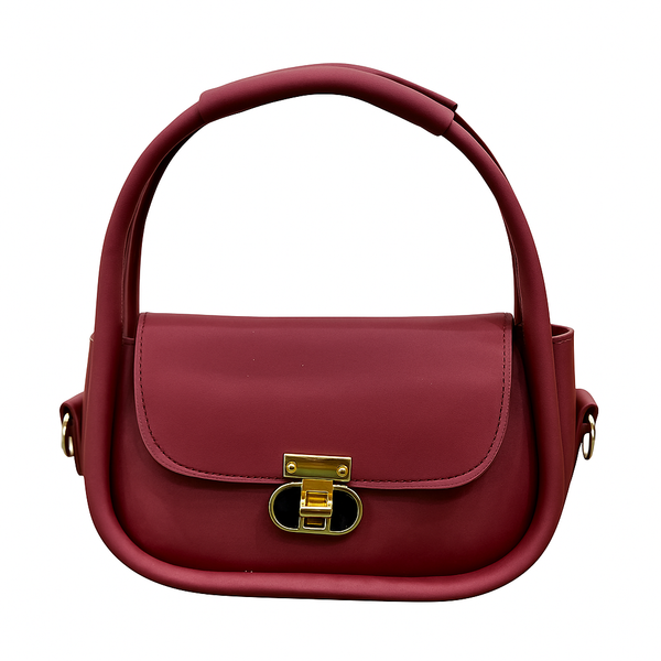 Elegant Flap Crossbody Bag Maroon