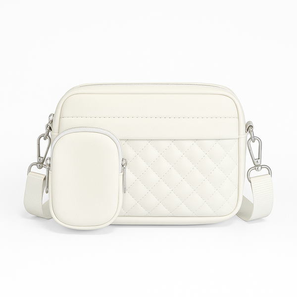 Quilted CrossBody Bag With Coin Pocket C-AR-9 White
