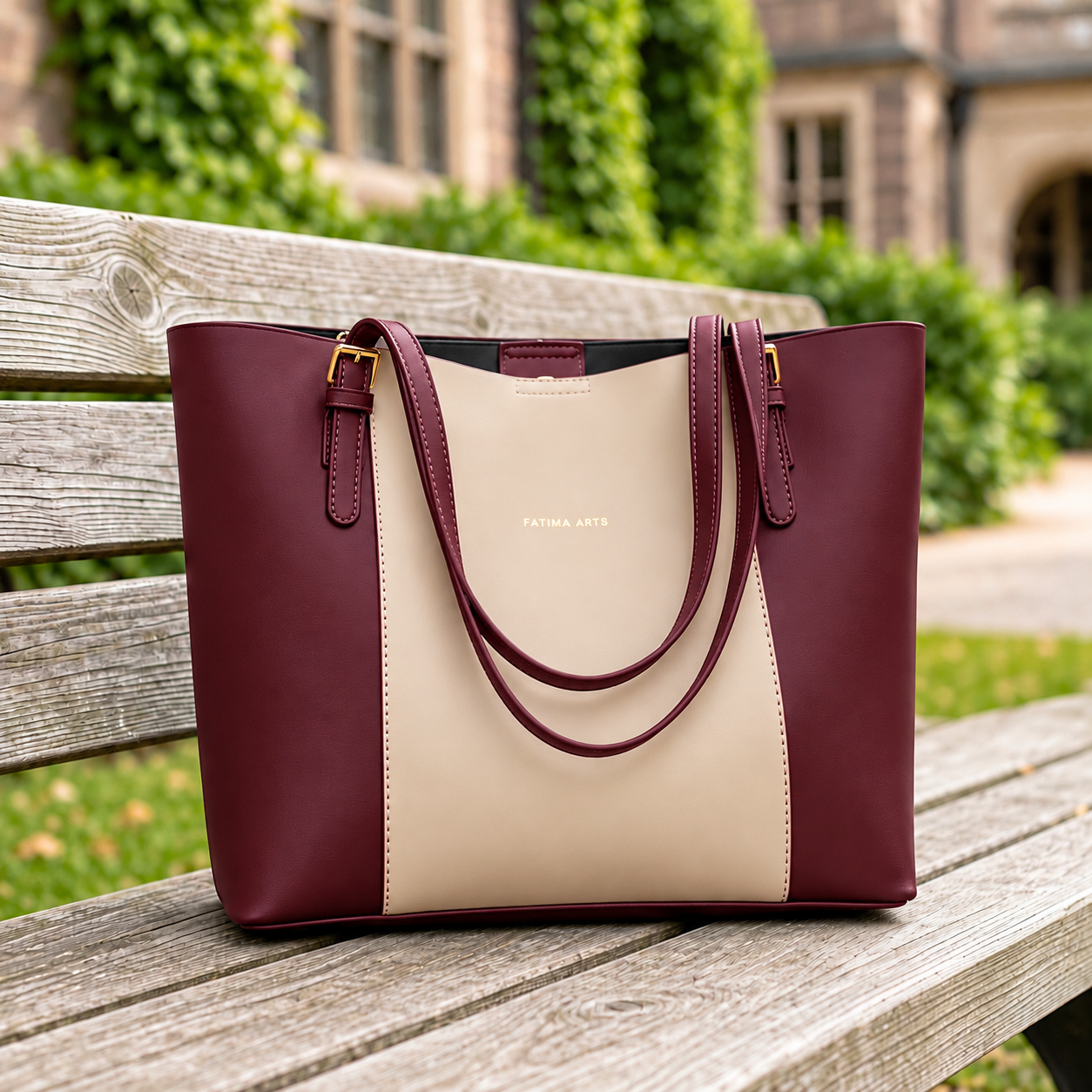 Elegance Duo Tote Bag Maroon