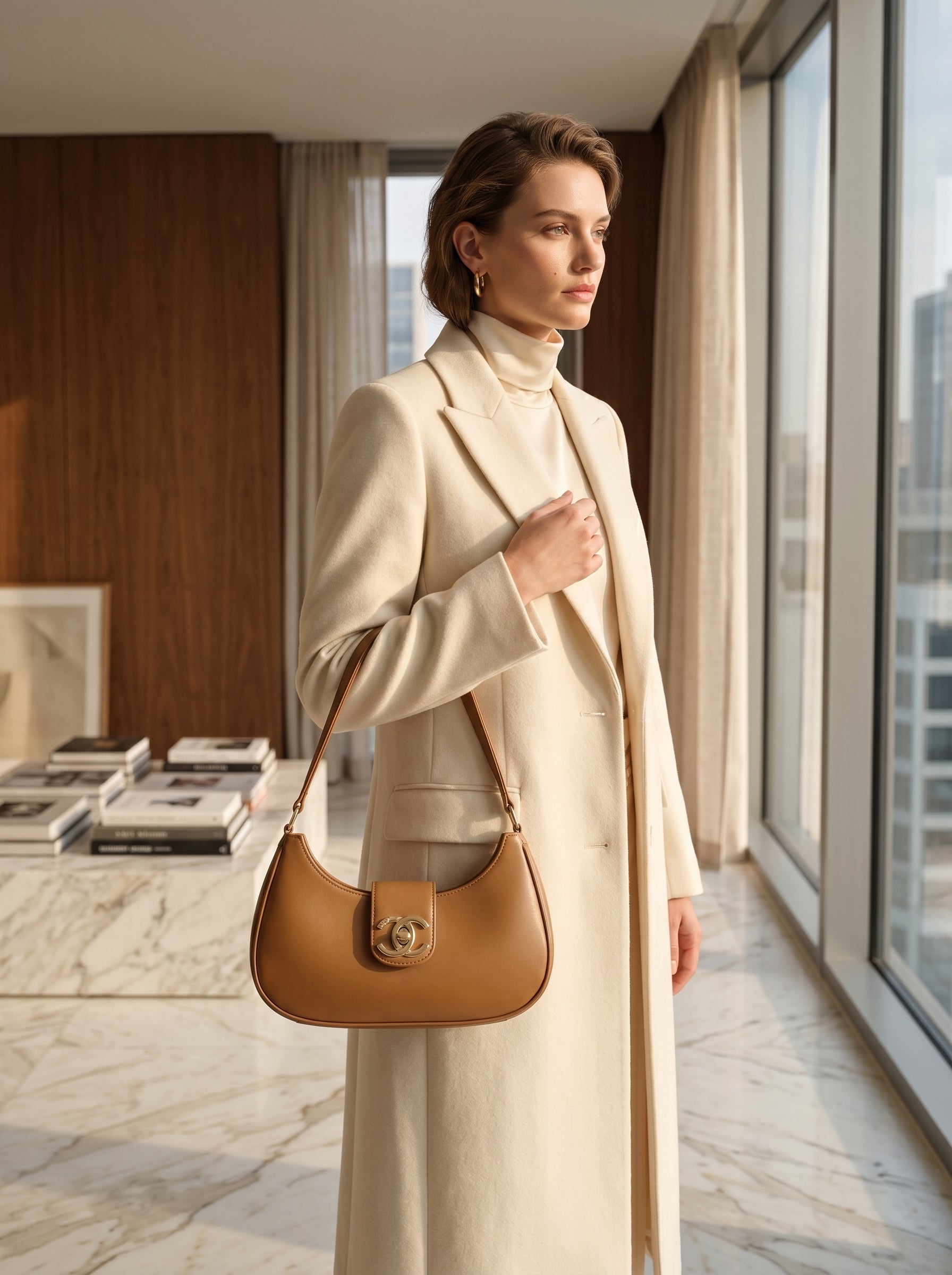 Bella Luxe Shoulder Bag Camel