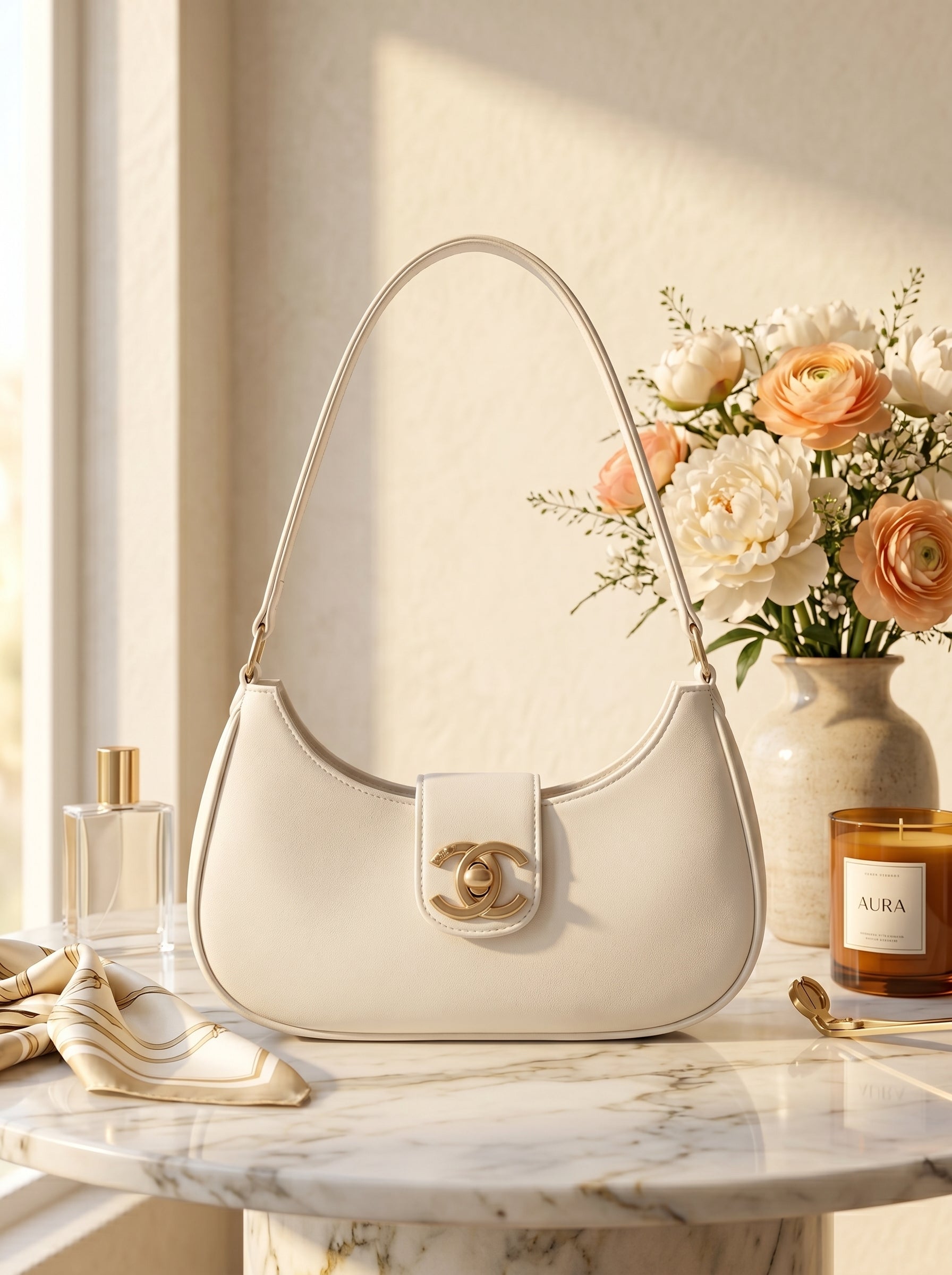 Bella Luxe Shoulder Bag White