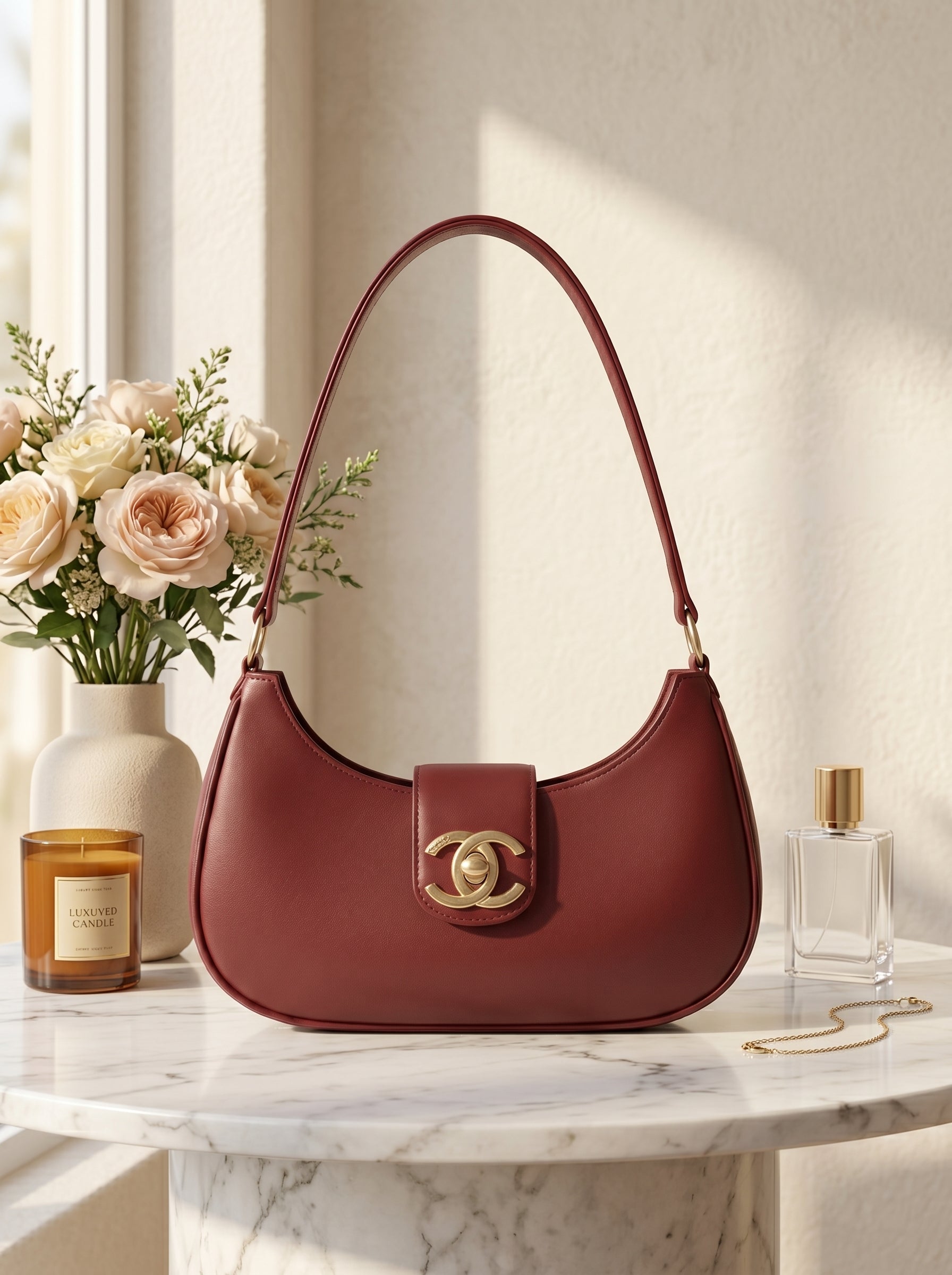 Bella Luxe Shoulder Bag Maroon