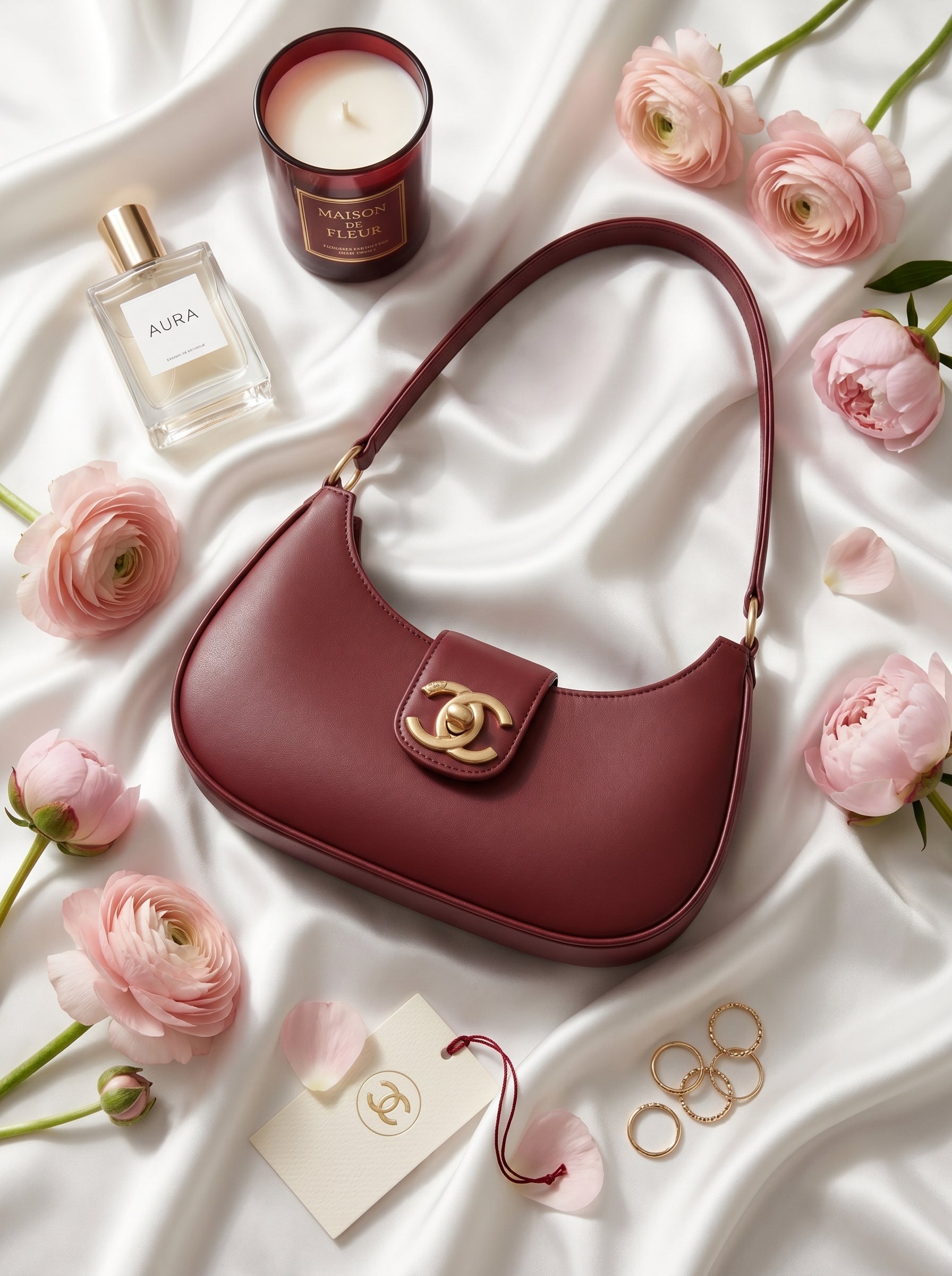 Bella Luxe Shoulder Bag Maroon