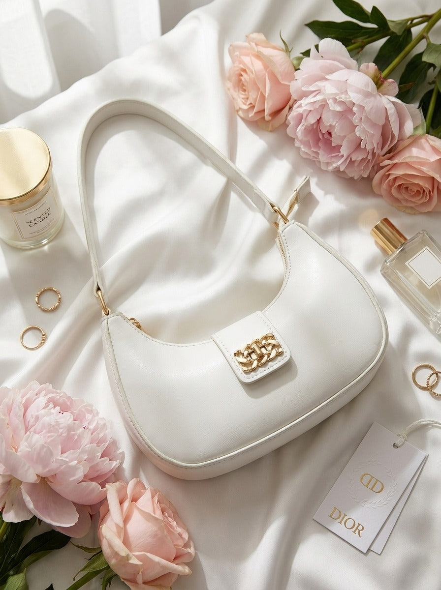 Bella Luxe Shoulder Bag White