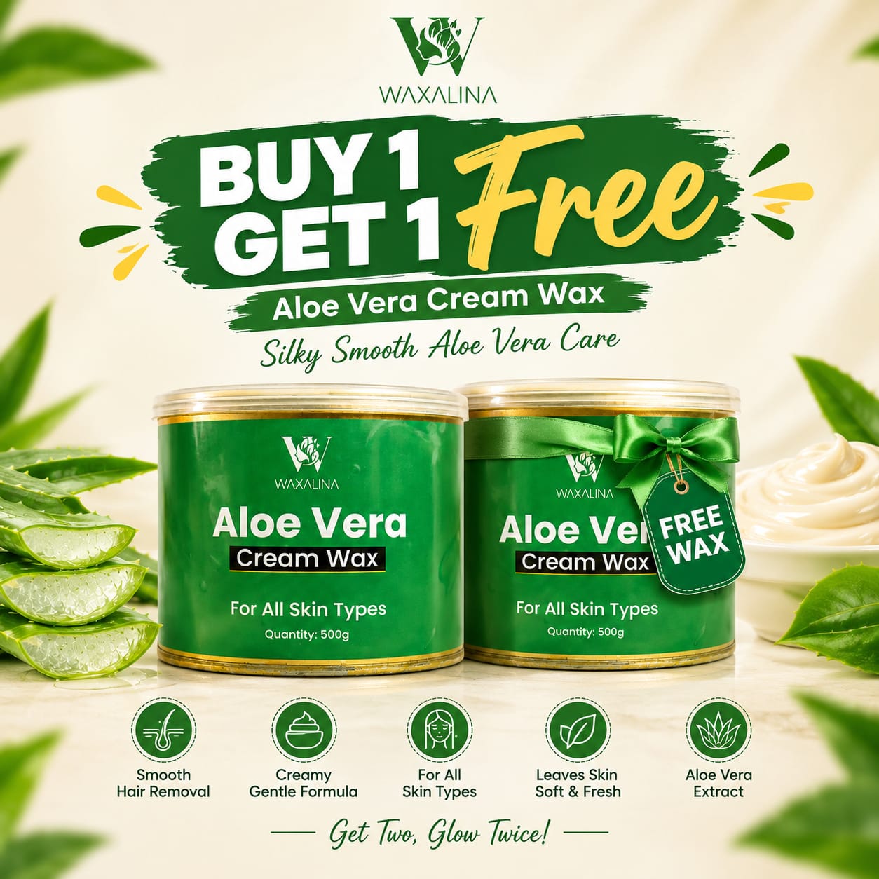 Aloe Vera Cream Wax Buy 1 Get 1 Free