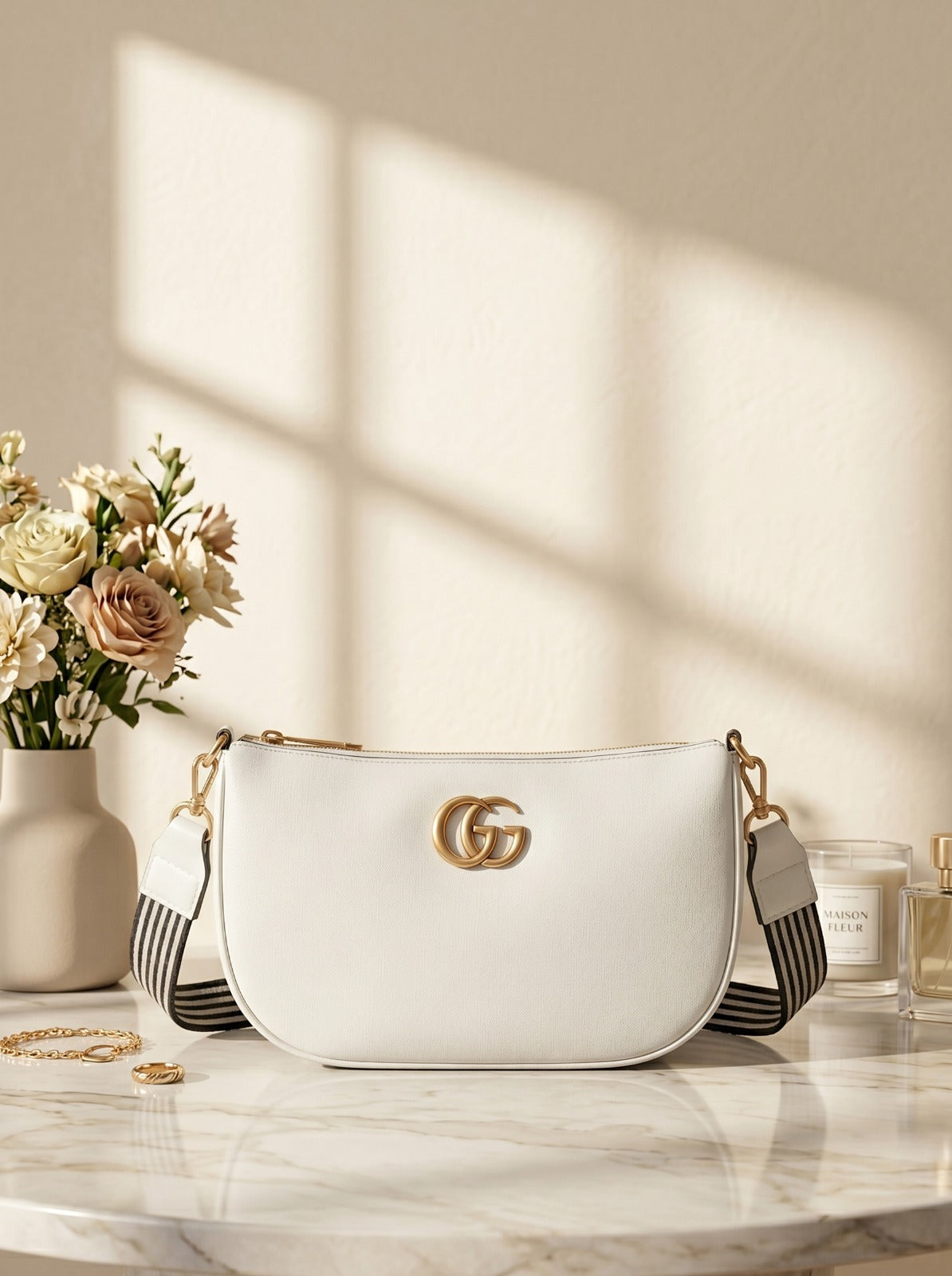 BM001 Crossbody Bag White
