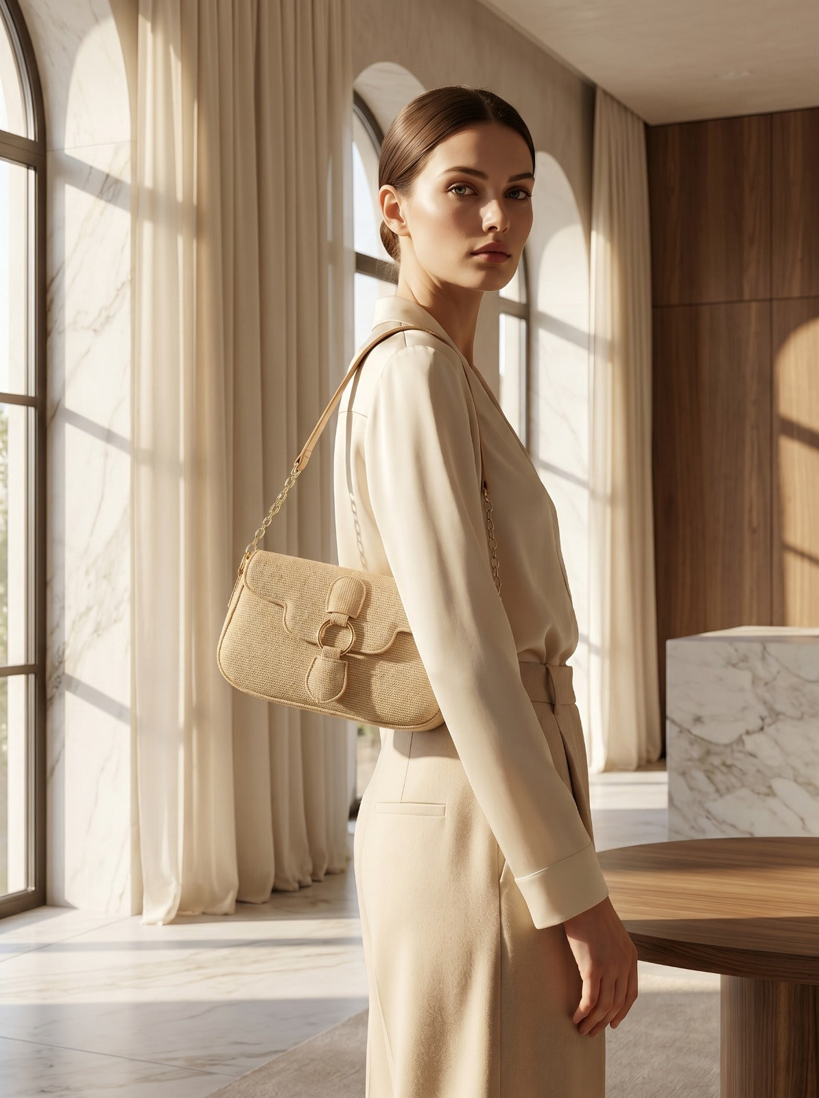 BM004 Shoulder Bag Beige