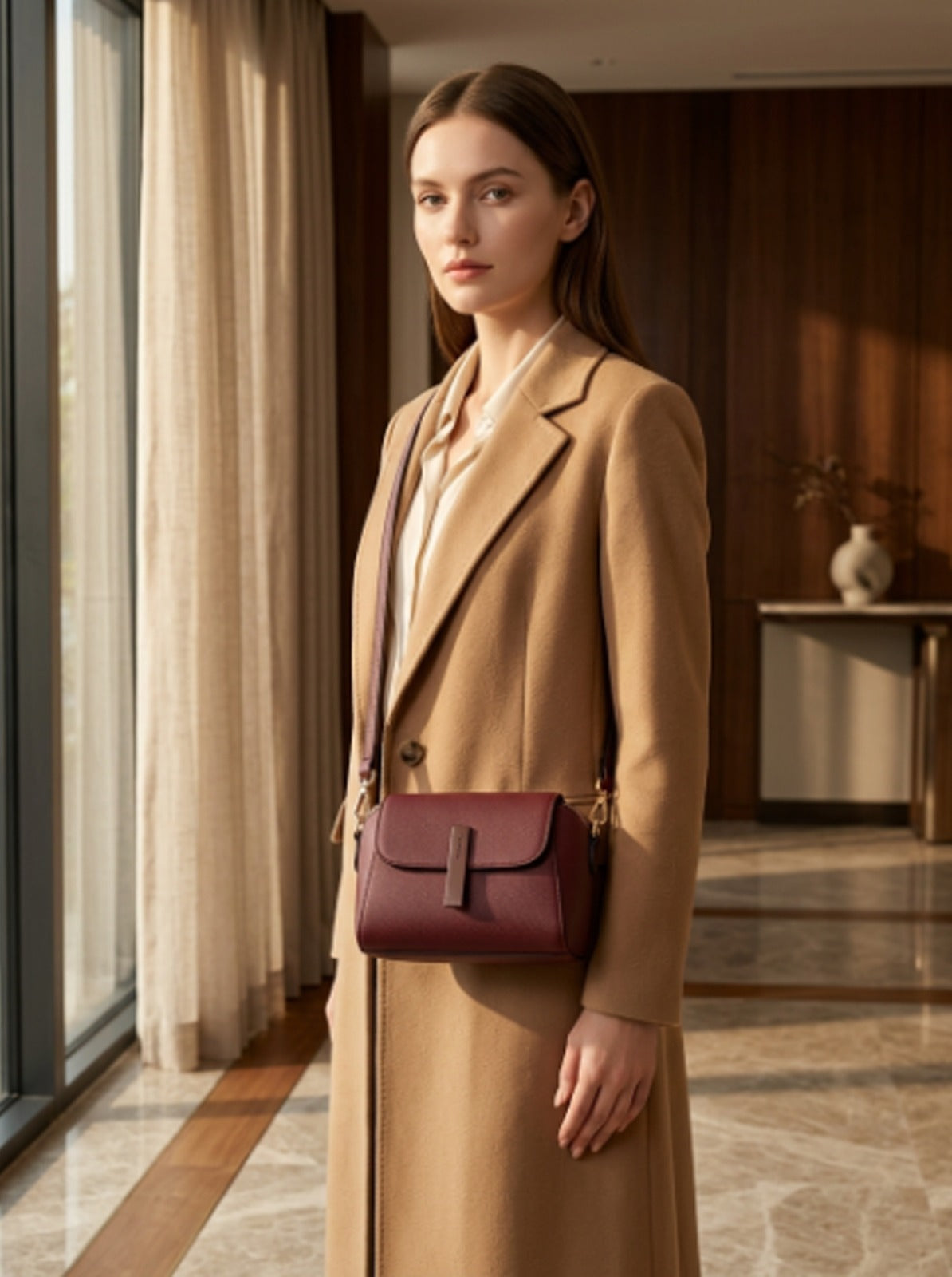 BM005 Crossbody Bag Maroon