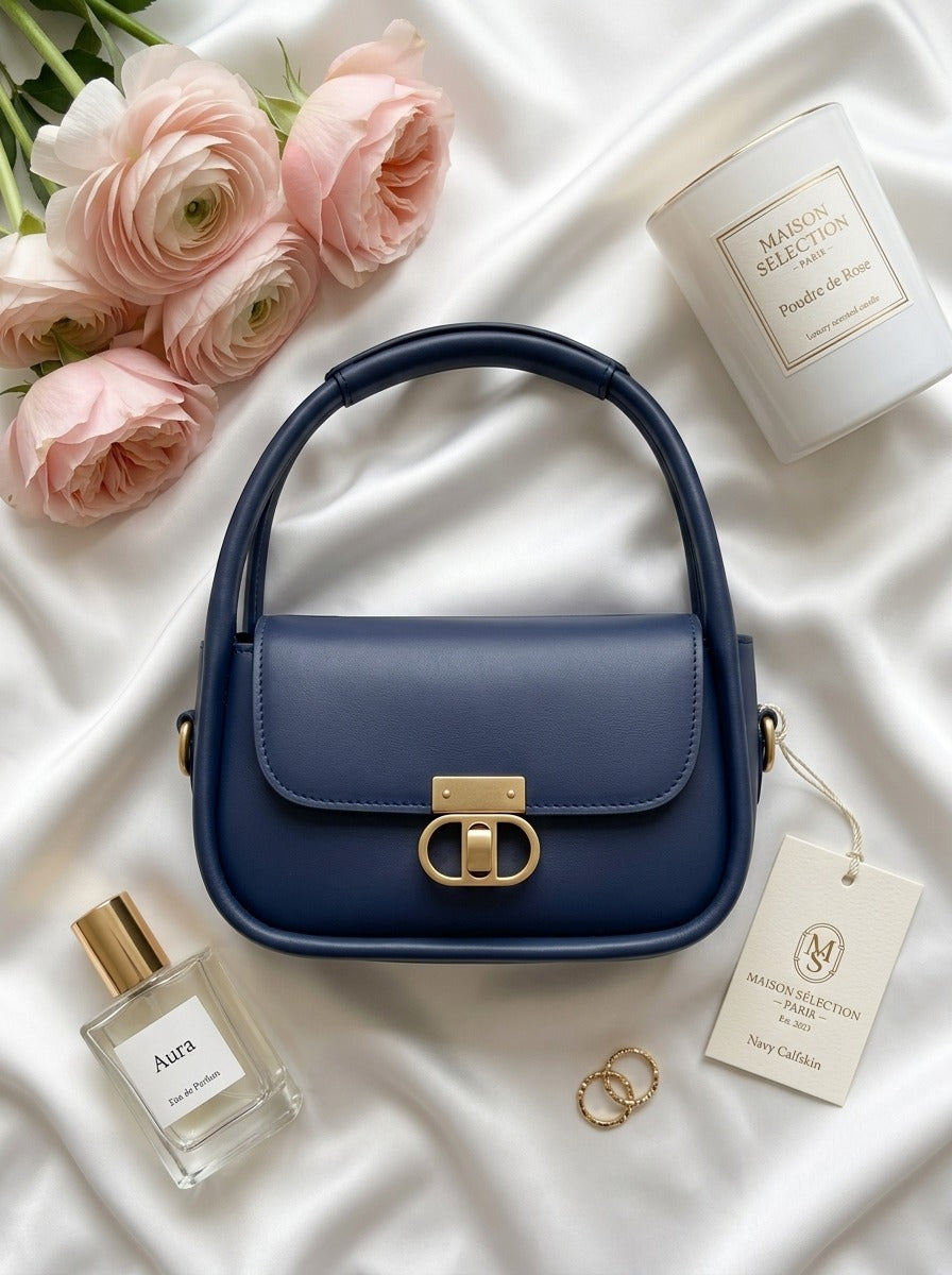 Elegant Flap Shoulder Bag Blue