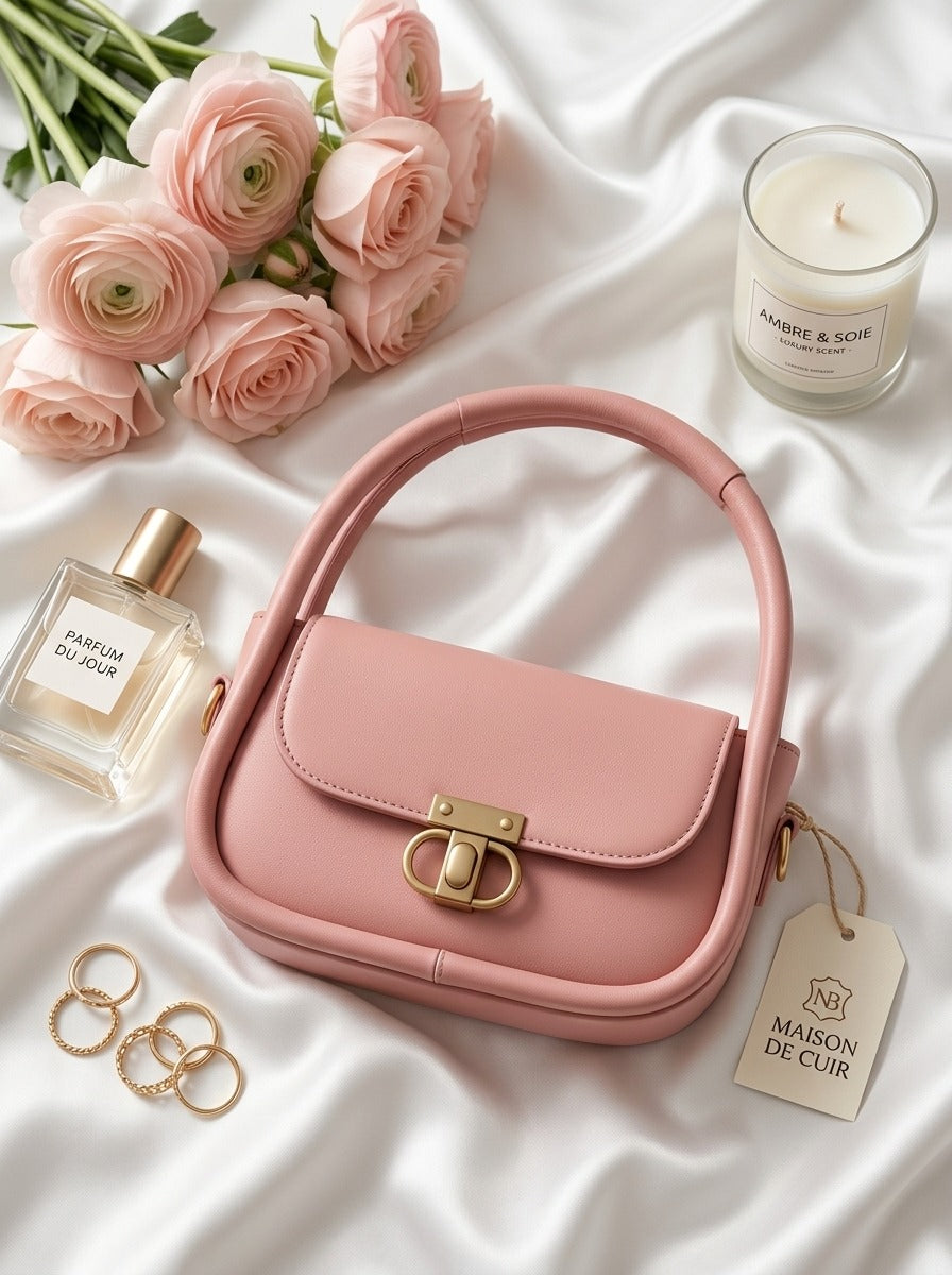 Elegant Flap Shoulder Bag Pink