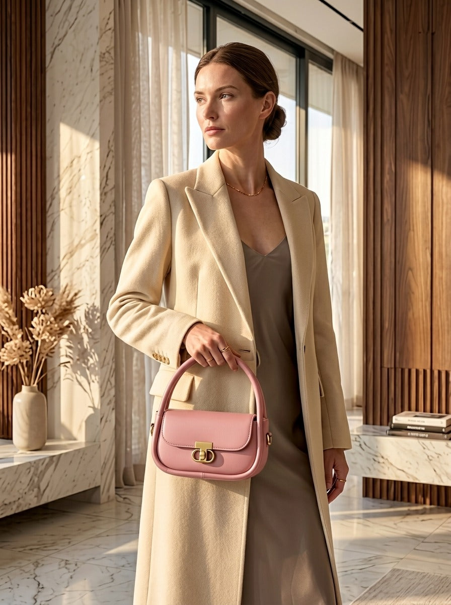 Elegant Flap Shoulder Bag Pink
