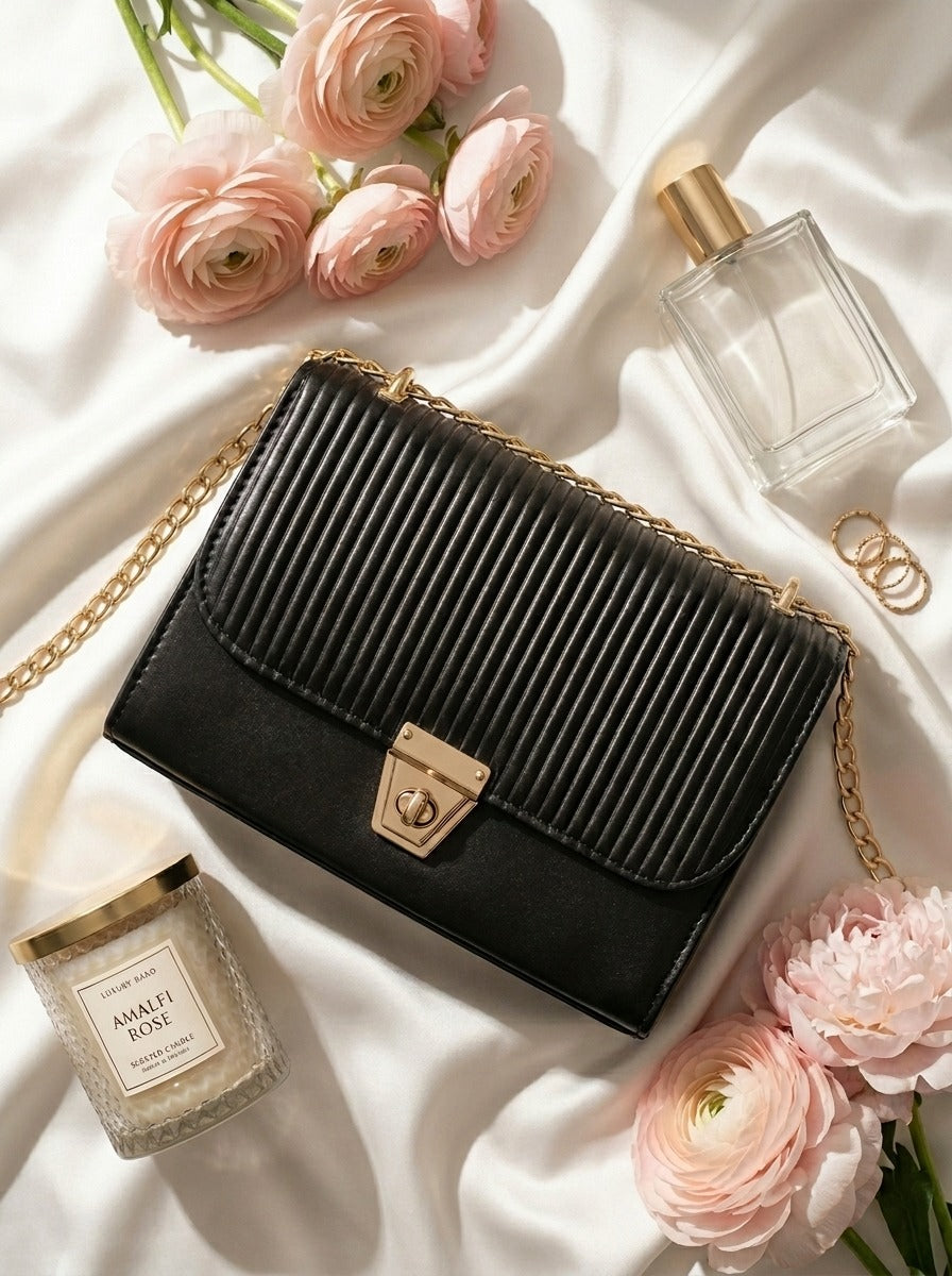 Elegant Designer Shoulder Bag HAR1 Black