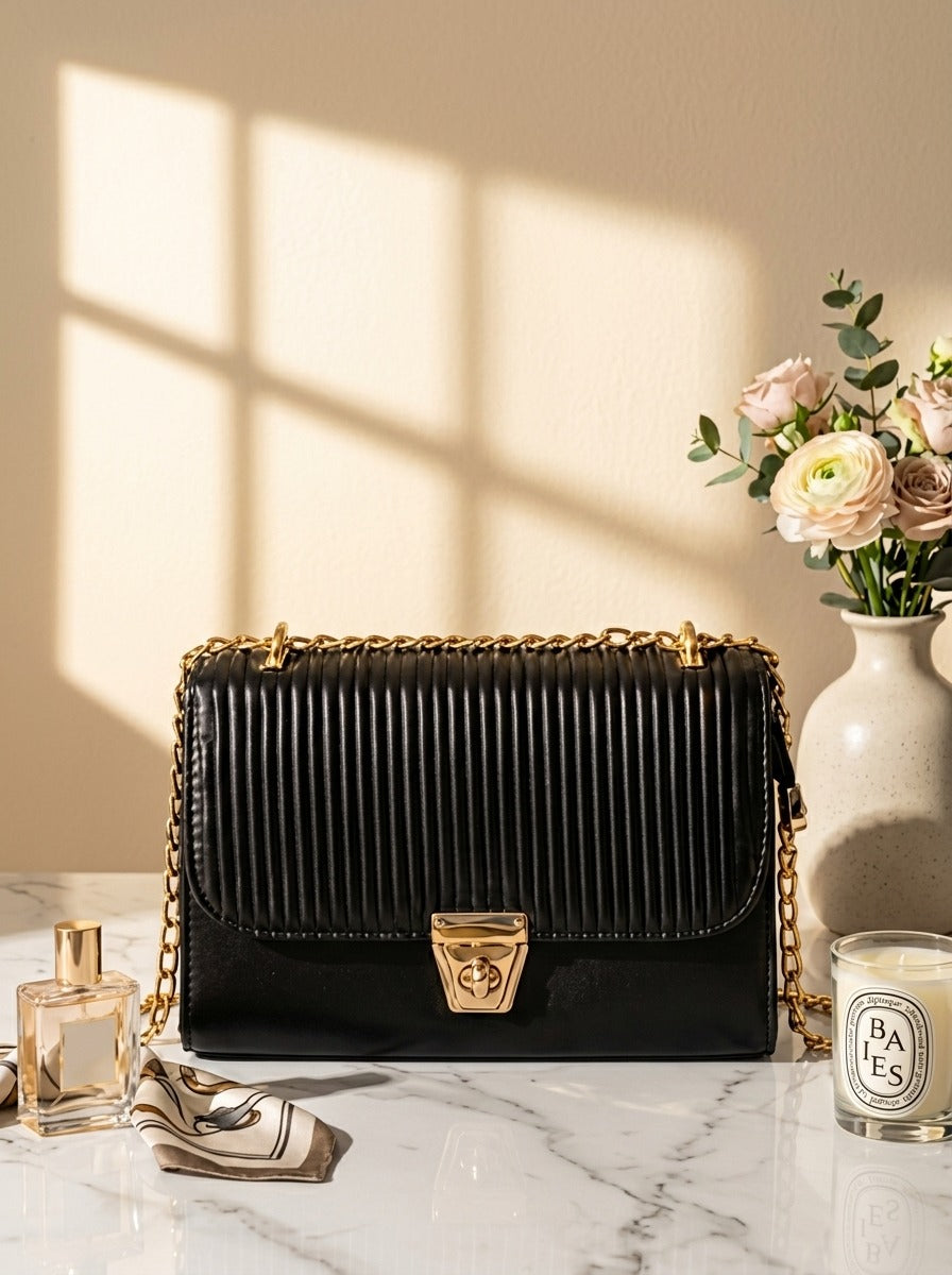 Elegant Designer Shoulder Bag HAR1 Black