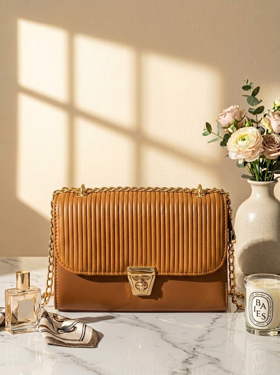 Elegant Designer Shoulder Bag HAR1 Camel