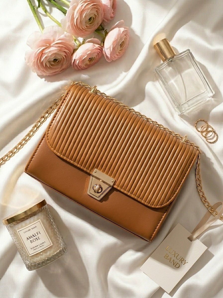 Elegant Designer Shoulder Bag HAR1 Camel