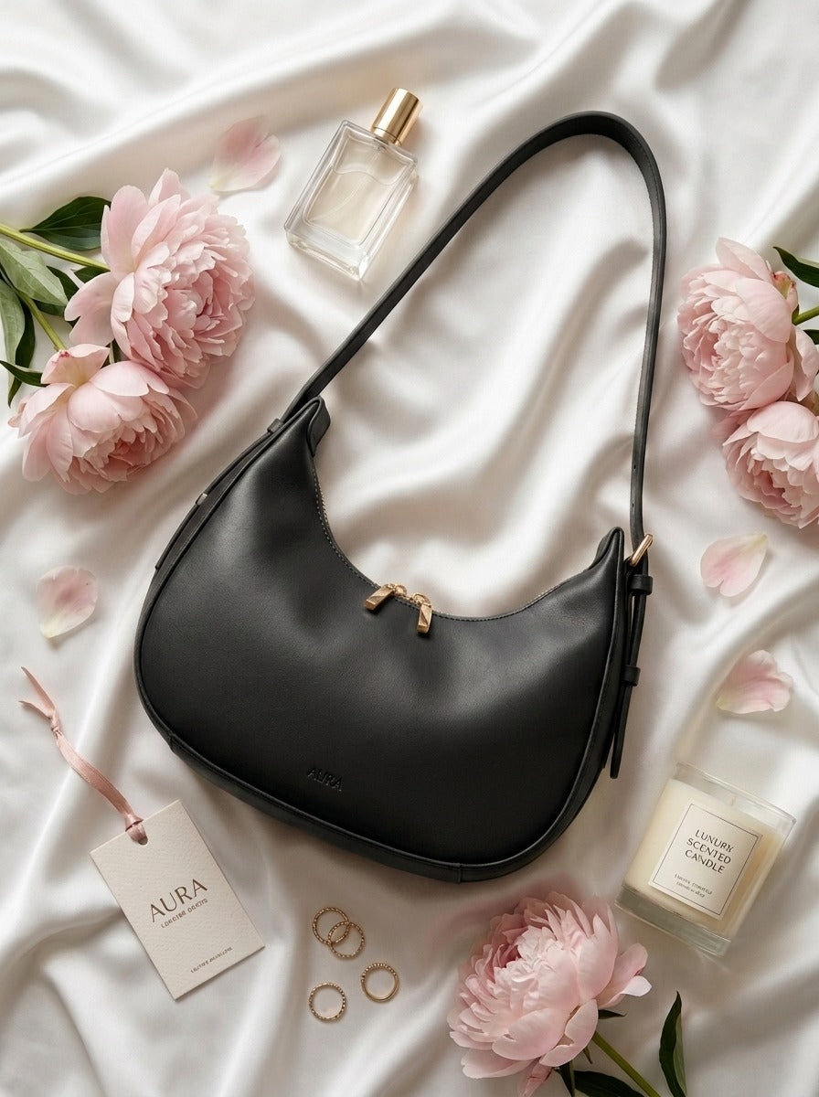 Moon Luxe Shoulder Bag Black