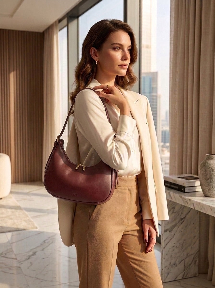 Moon Luxe Shoulder Bag Maroon