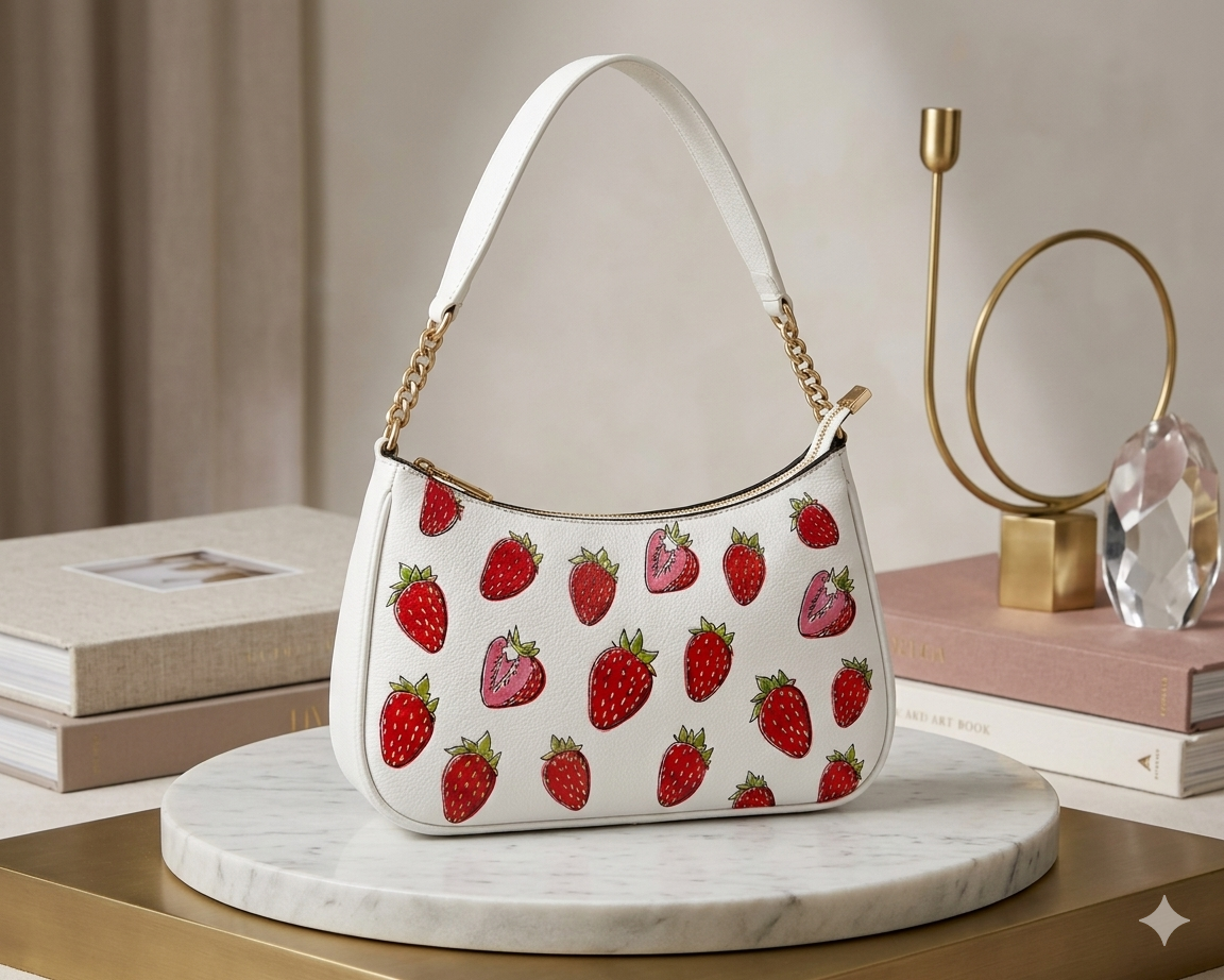 Berry Gold Chain Shoulder Bag